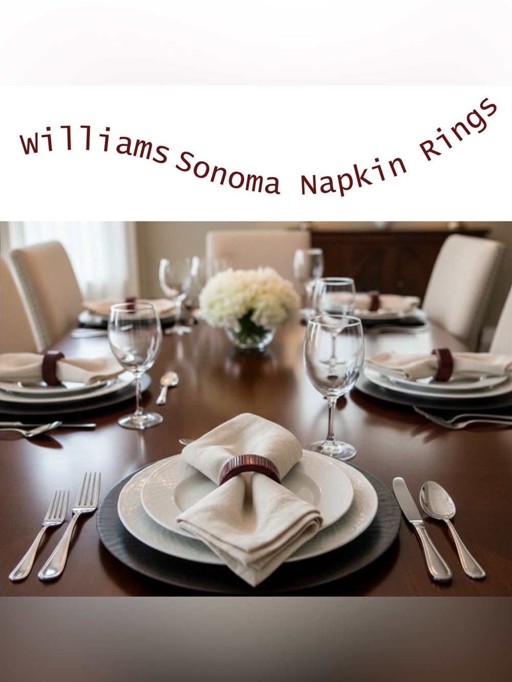 Williams Sonoma Set of 12 Red Napkin Rings - Glossy Ribbed Vintage Table Decor